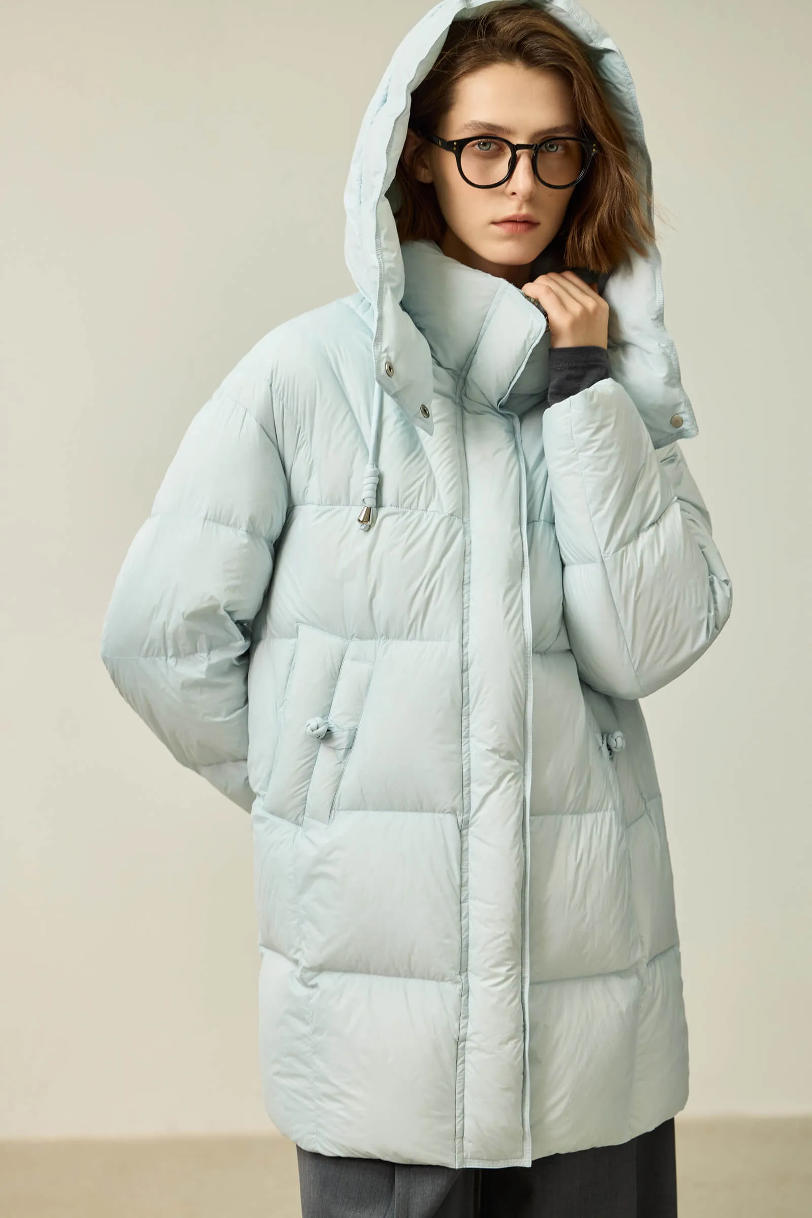 LILY Solid 90% White Duck Down Coat