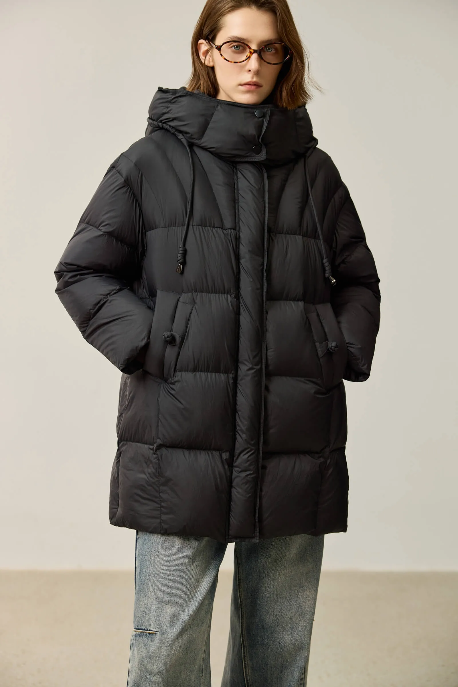 LILY Solid 90% White Duck Down Coat