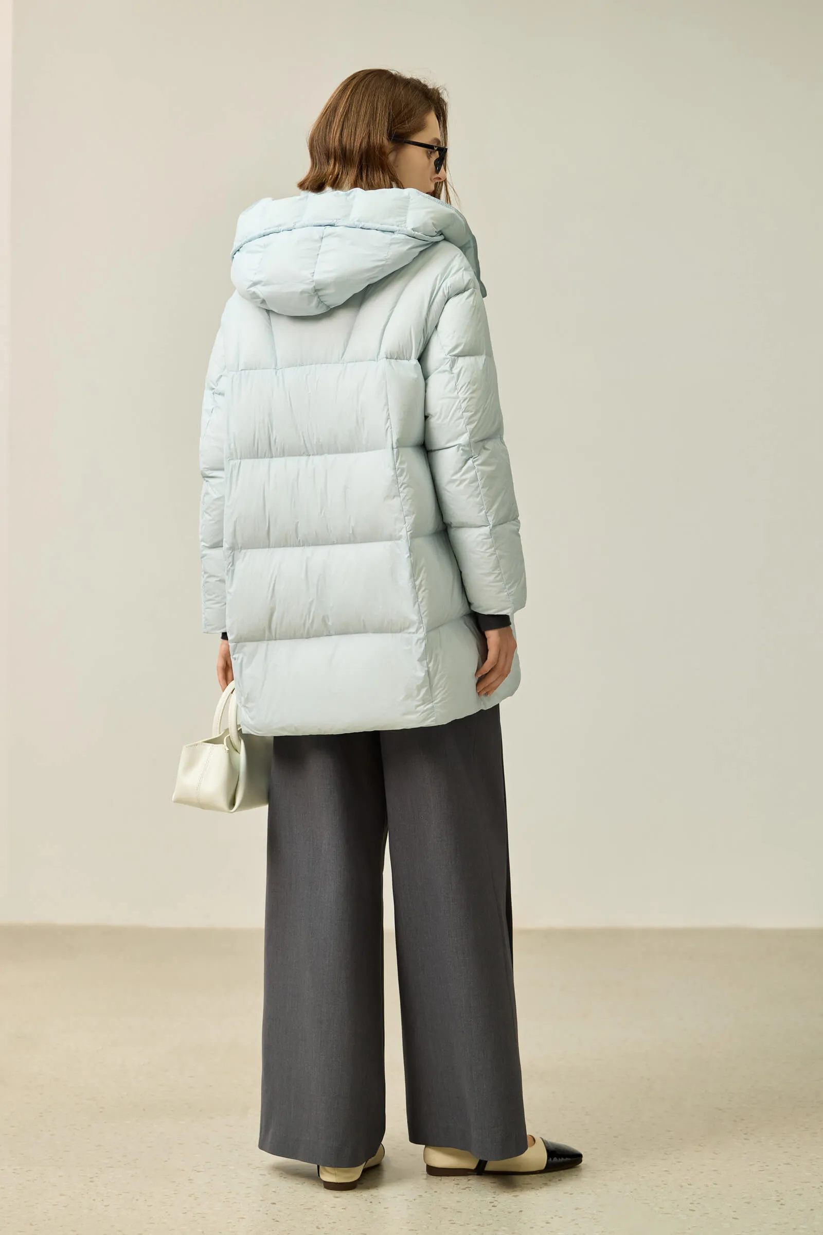 LILY Solid 90% White Duck Down Coat