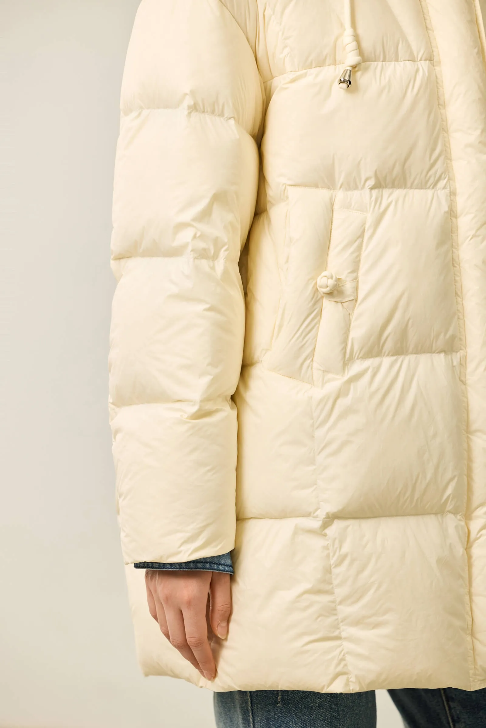 LILY Solid 90% White Duck Down Coat