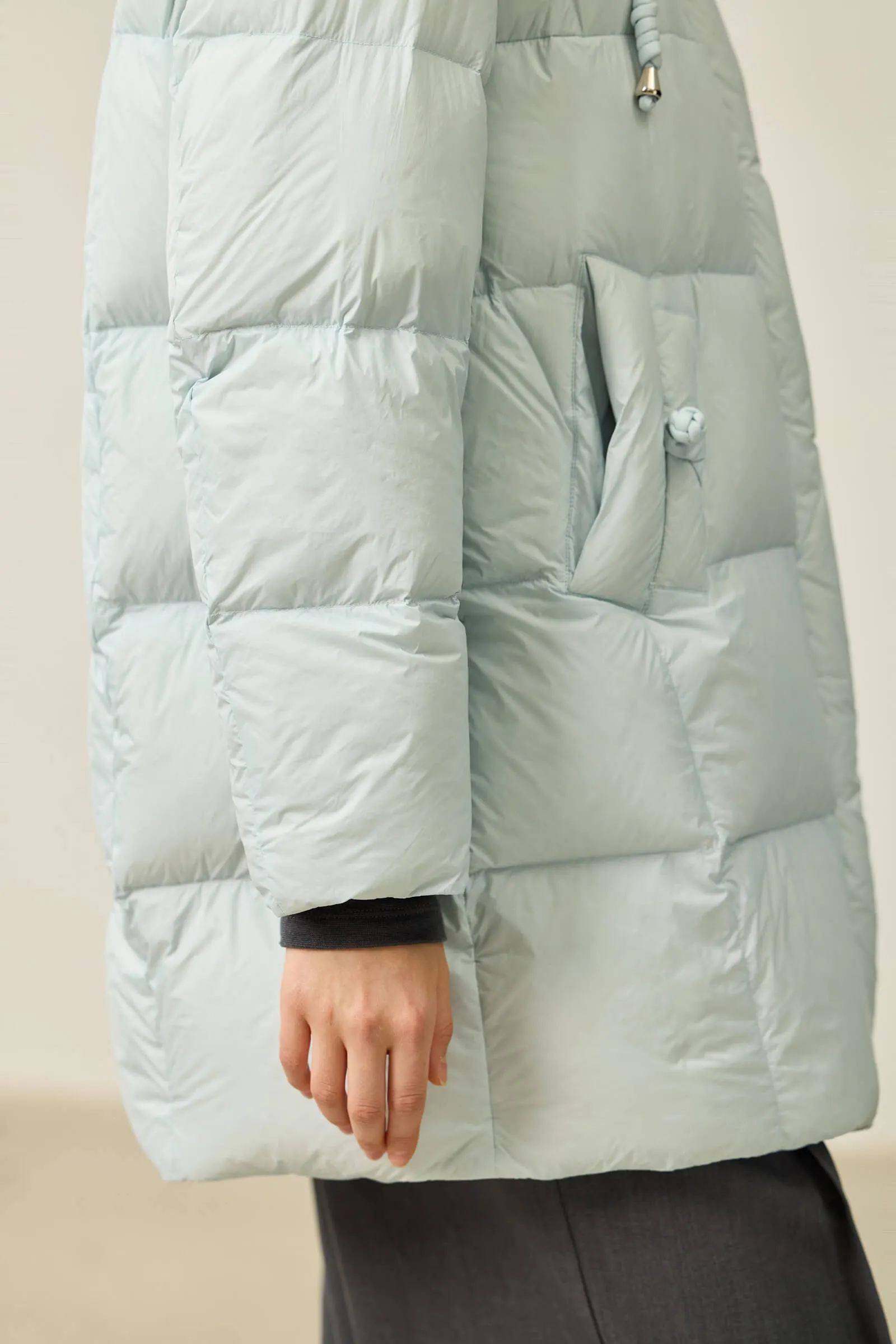 LILY Solid 90% White Duck Down Coat