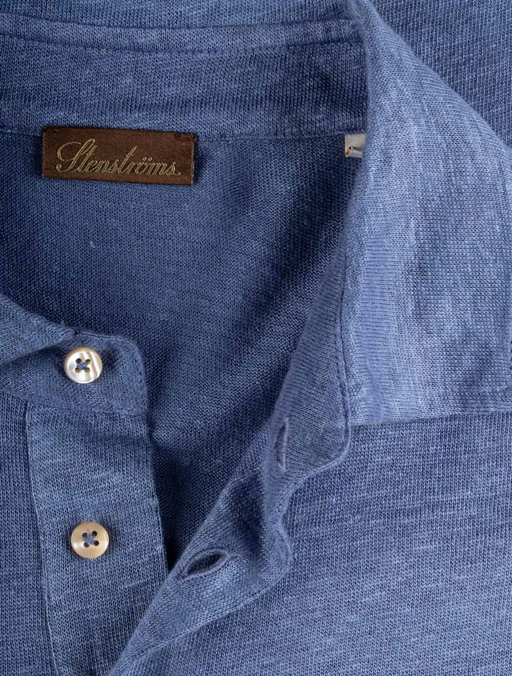 Linen Polo Shirt Blue