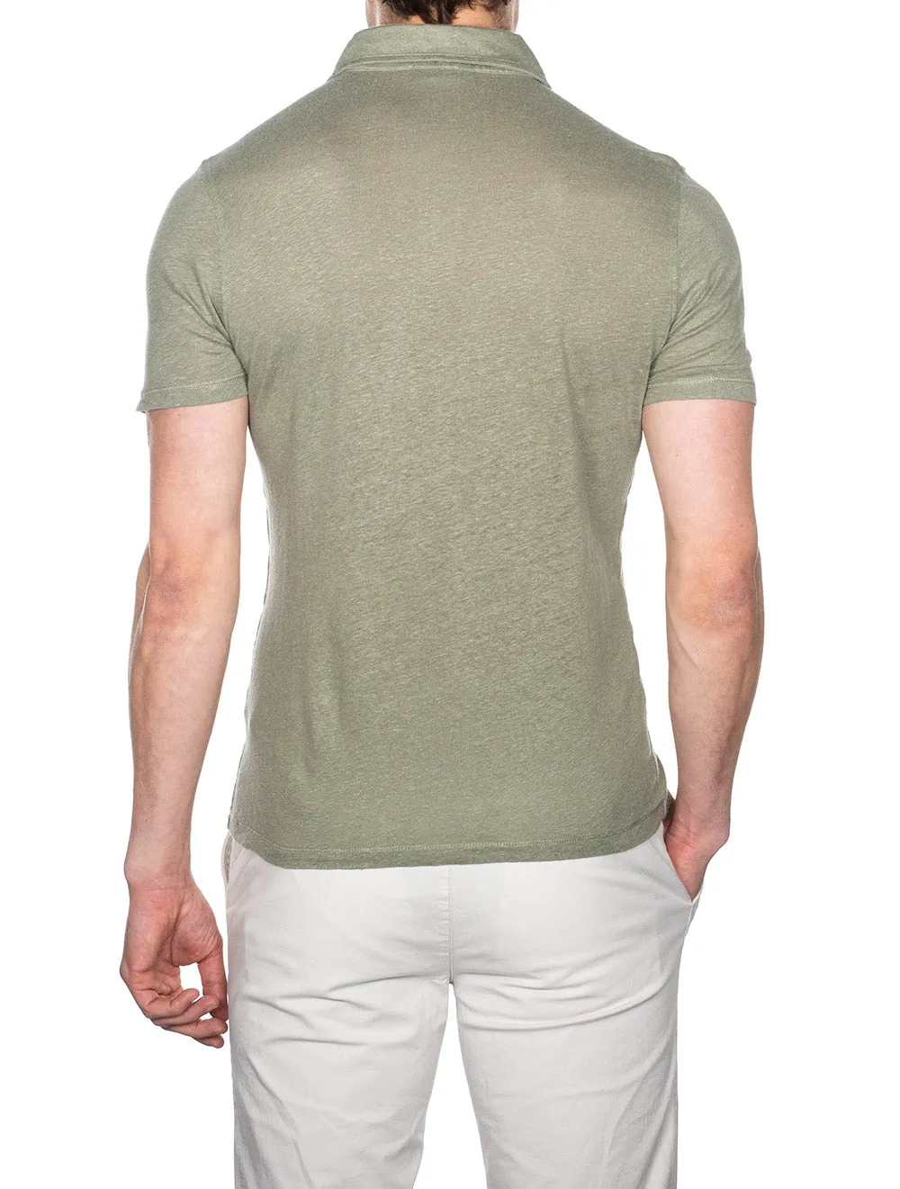 Linen Polo Shirt Green