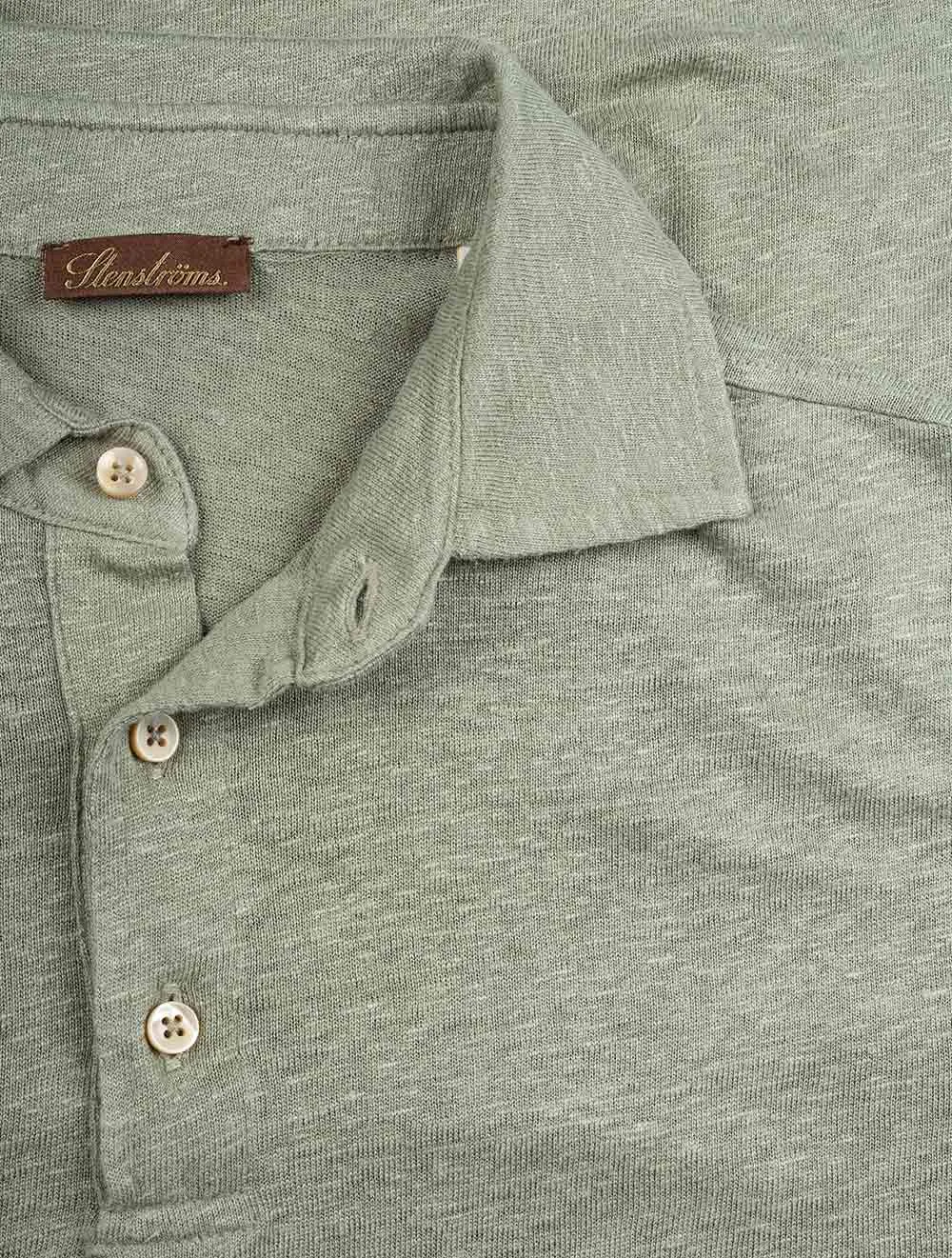 Linen Polo Shirt Green