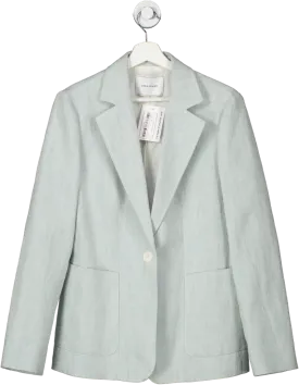 Longchamp Blue Linen Blend Blazer Jacket UK 12