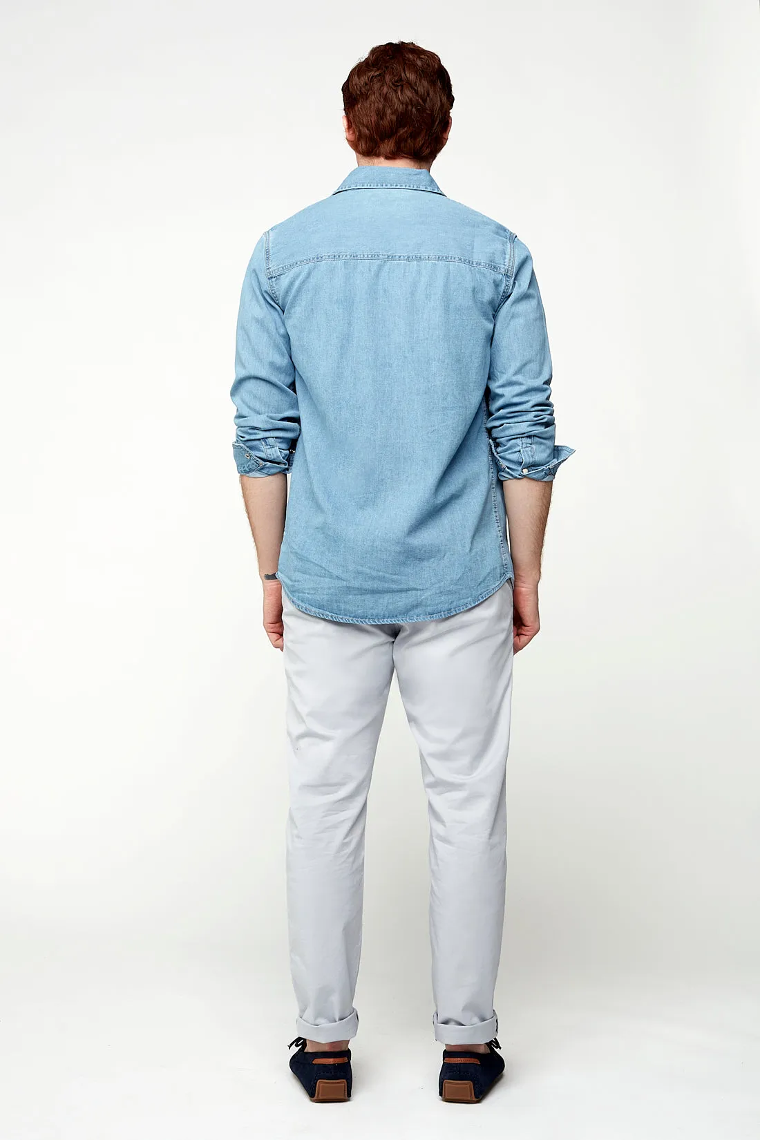 MARLEY - Slim Fit Chinos - Frost Blue