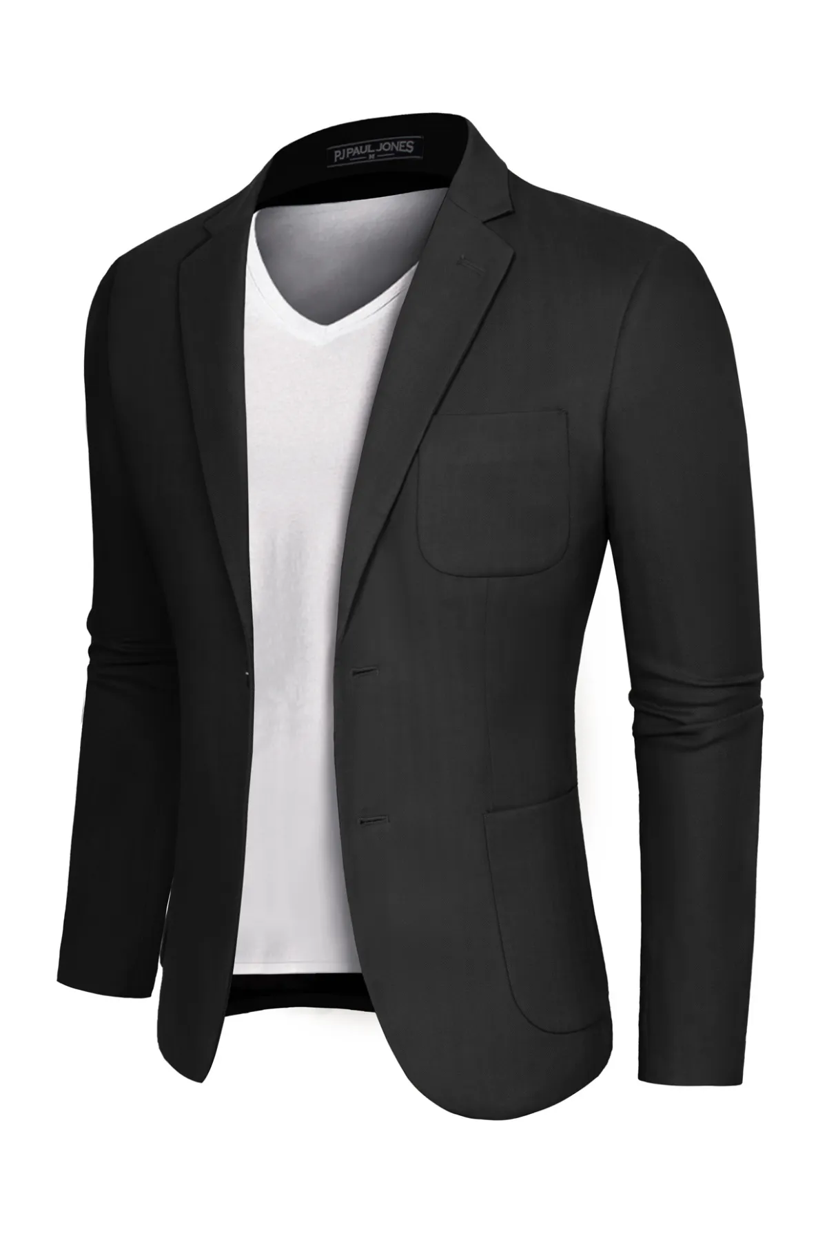 Men Back Slit Blazer Coat Casual Two-Button Notch Lapel V-Neck Suit Coat