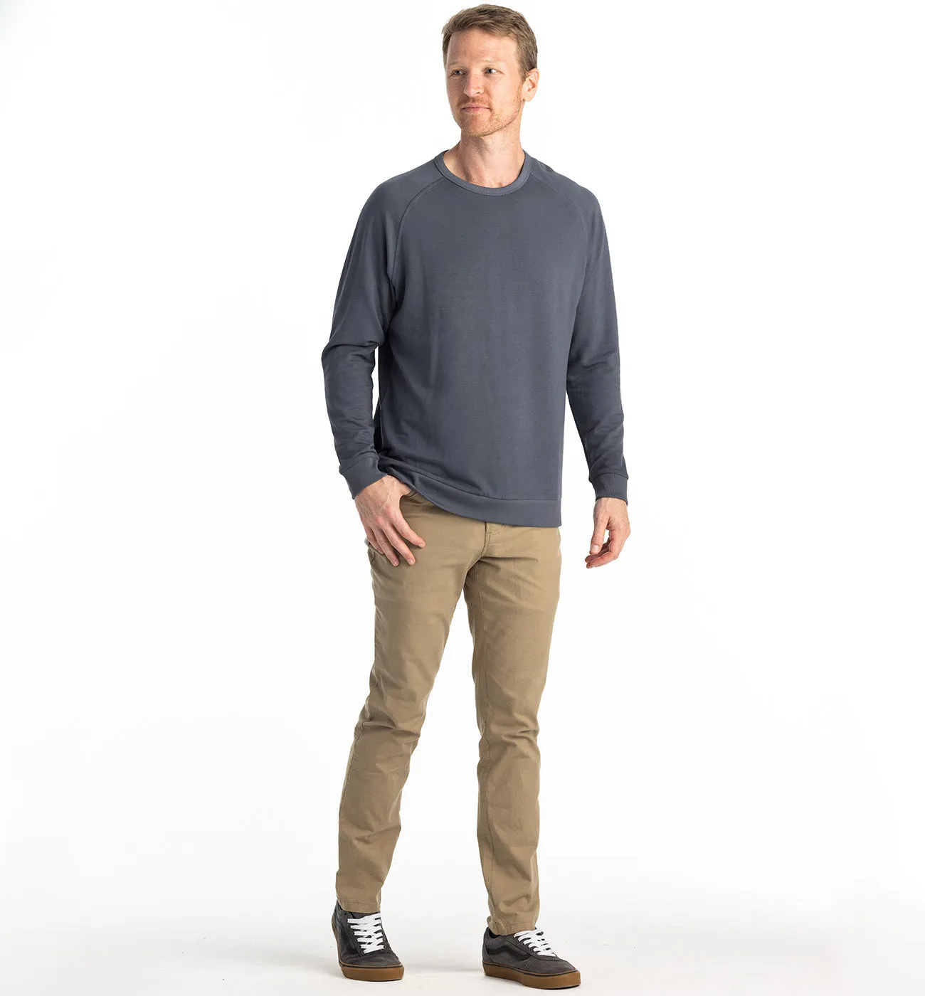 Men's Bamboo Lightweight Fleece Crew - Storm Cloud