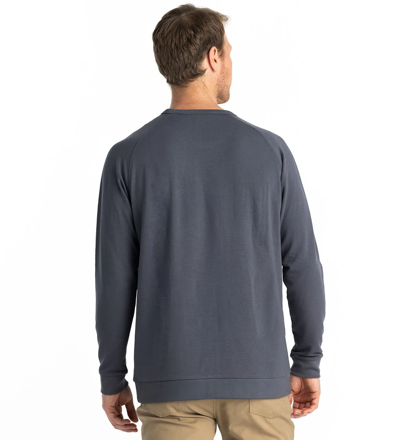 Men's Bamboo Lightweight Fleece Crew - Storm Cloud