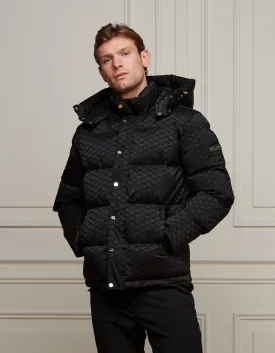 Men's Belier Black Jacquard Illusion Puffer Jacket