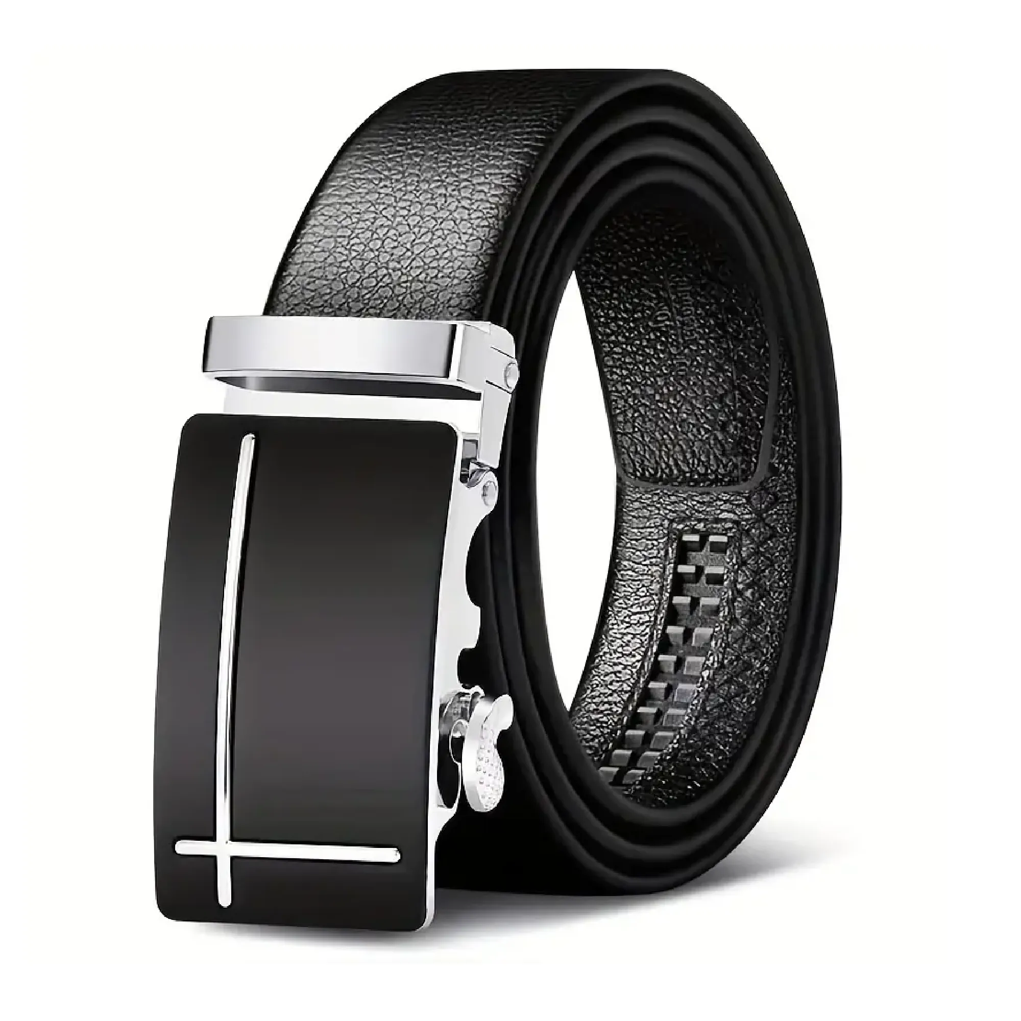 Men's Genuine Leather Buckle Belt, Automatic Buckle Pants Belt, Business Casual Belt For Outdoor Holiday Party