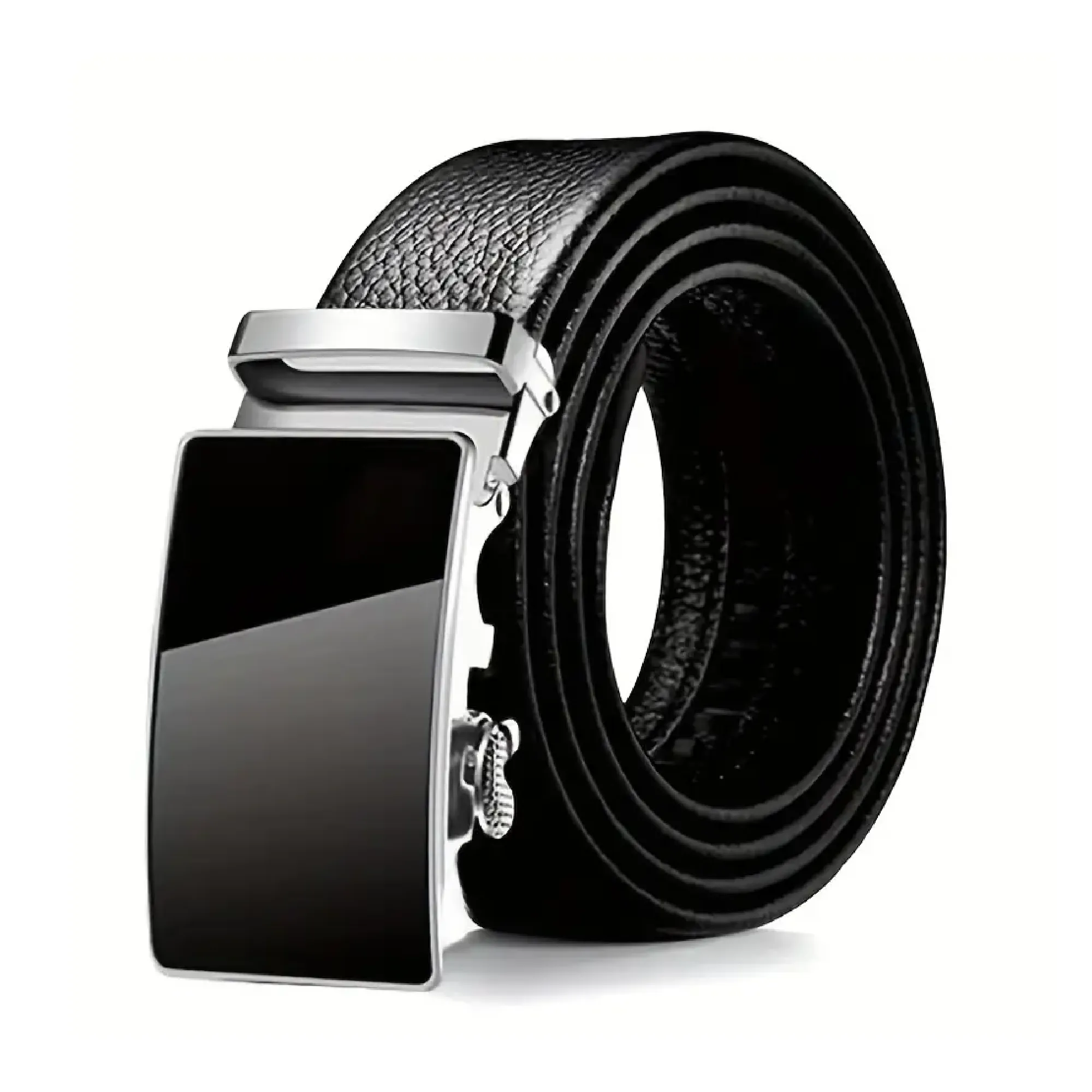 Men's Genuine Leather Buckle Belt, Automatic Buckle Pants Belt, Business Casual Belt For Outdoor Holiday Party