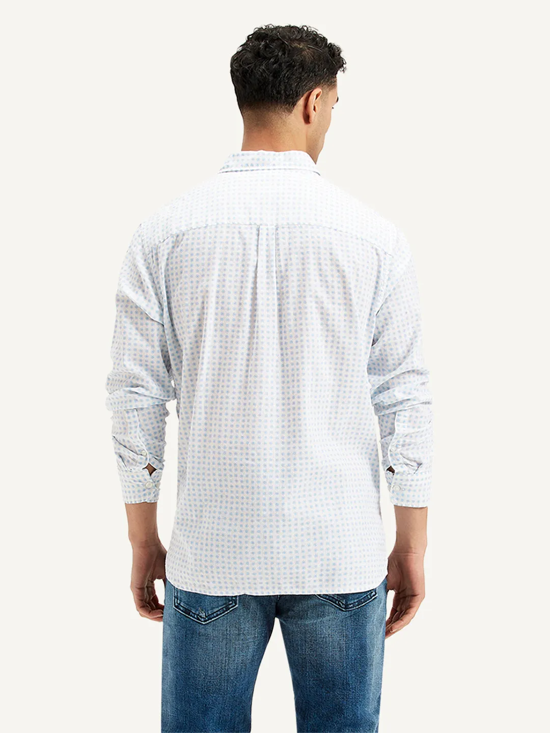 Men's Geometric Print Regular Fit Shirt