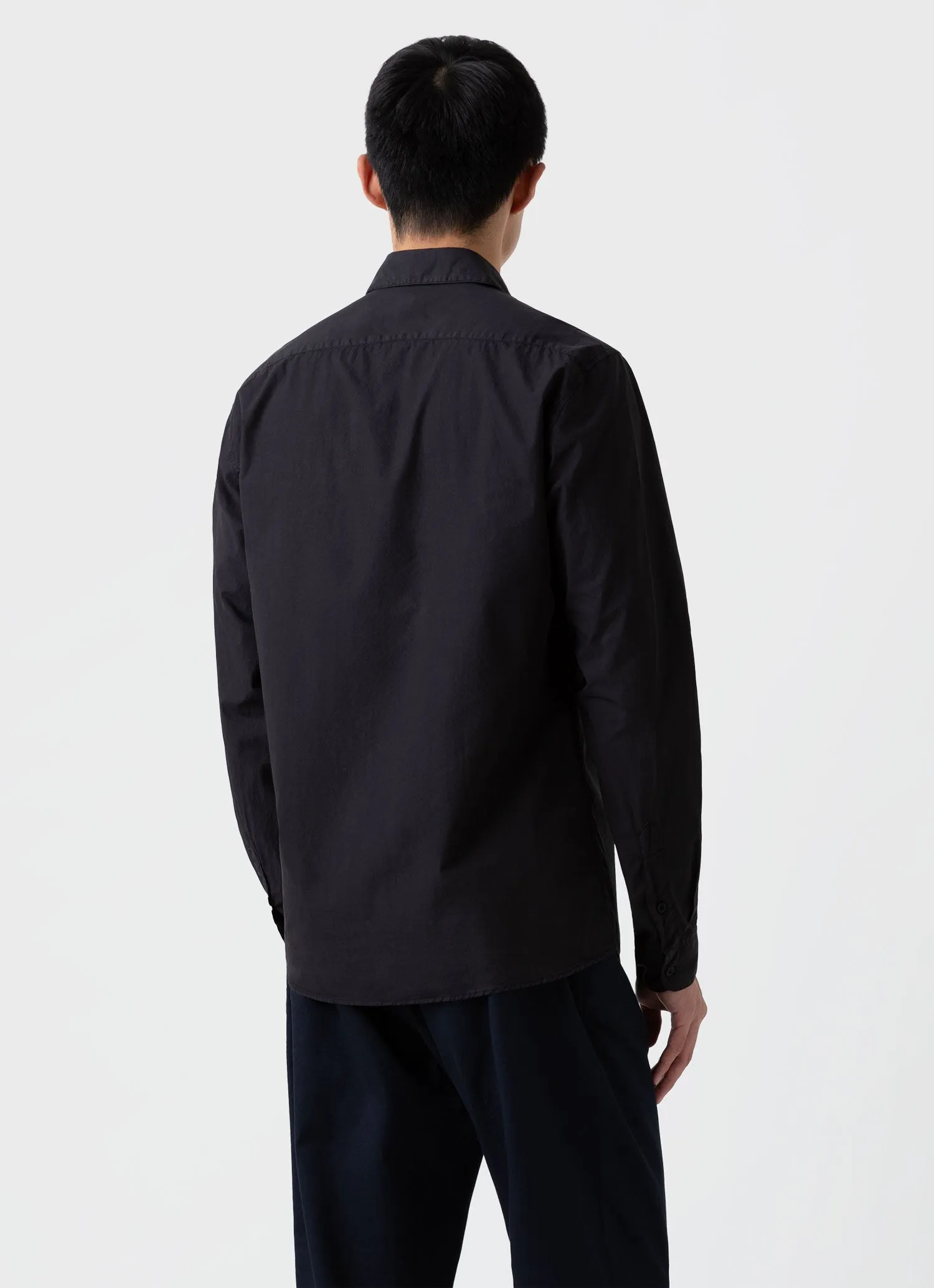 Men's Lightweight Poplin Shirt in Black