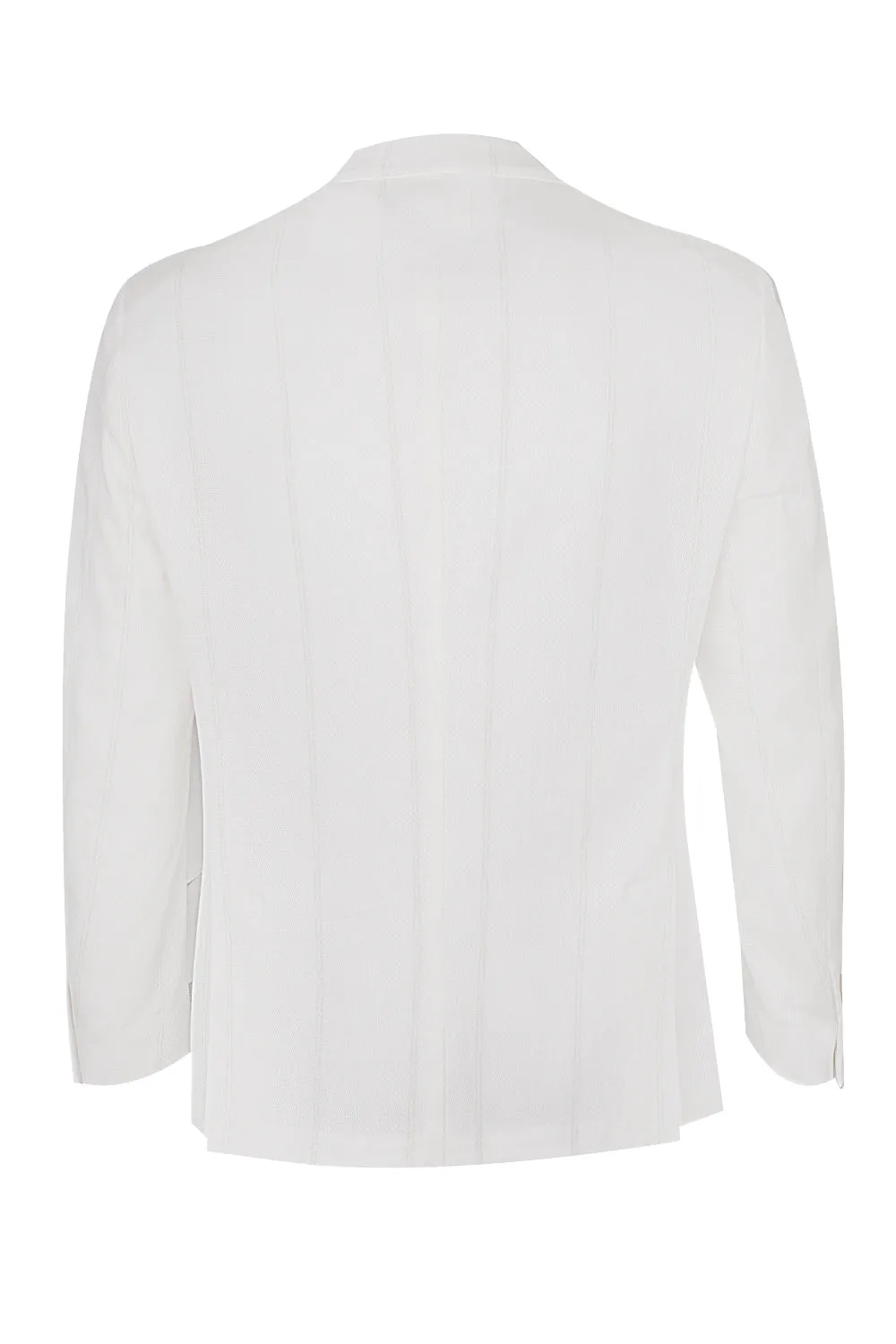 Micro Texture Single Breasted Blazer - White