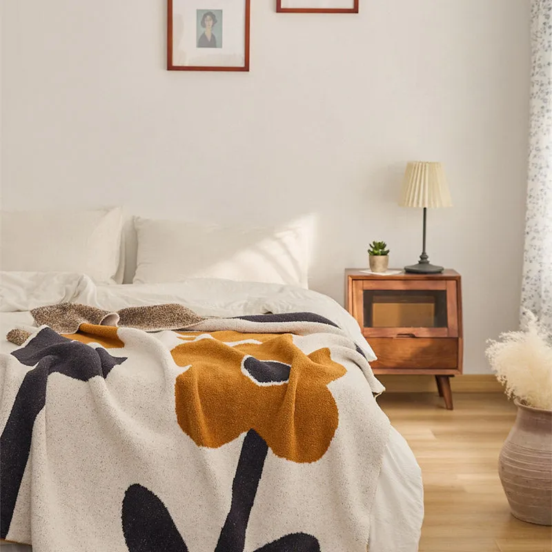 Microfiber Flower Throw-B