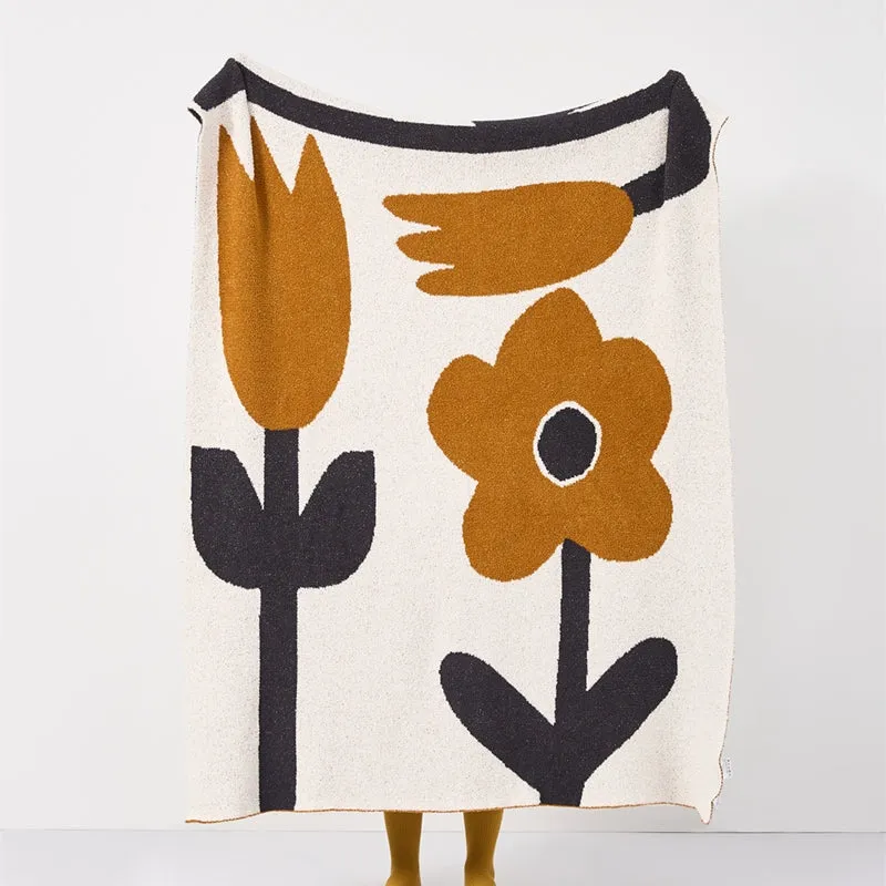 Microfiber Flower Throw-B