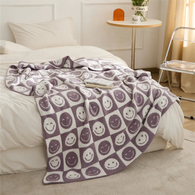 Microfiber Smiling Face Emoji Throw