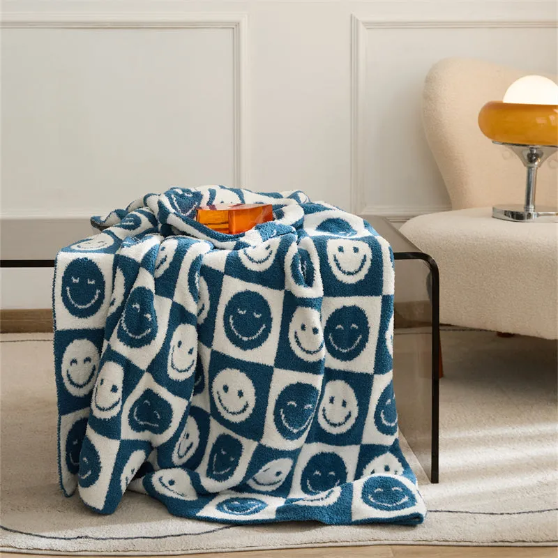 Microfiber Smiling Face Emoji Throw