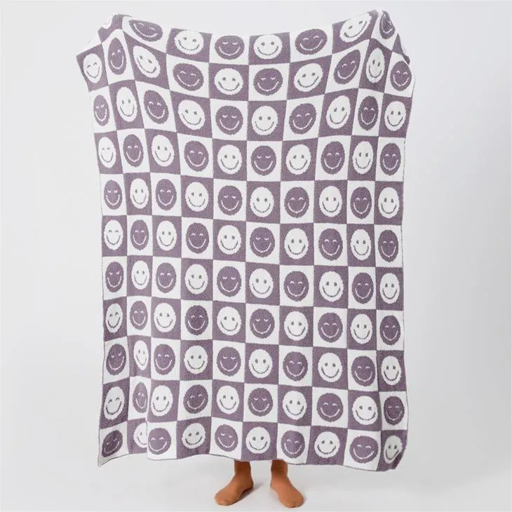 Microfiber Smiling Face Emoji Throw