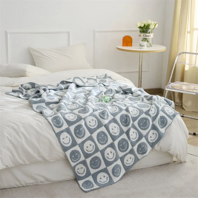 Microfiber Smiling Face Emoji Throw