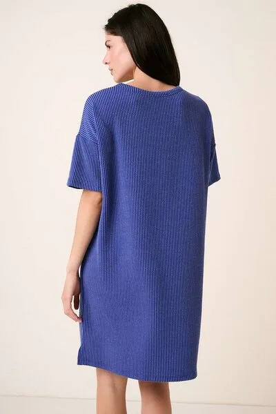 Mittoshop Urban Rib Knit Short Sleeve Tee Dress