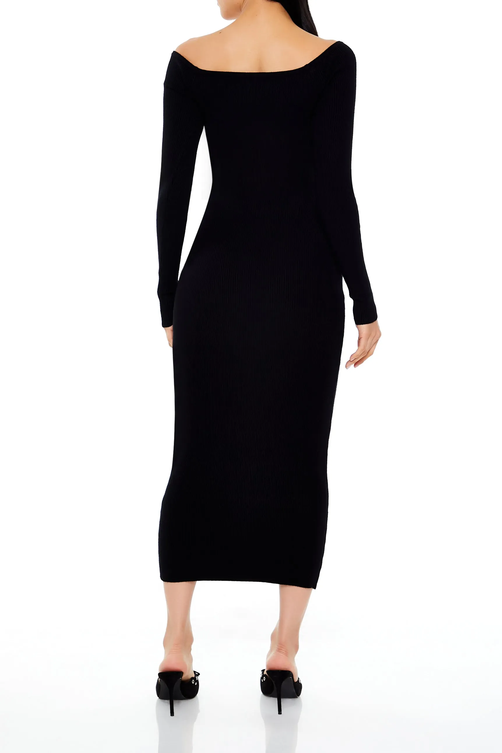 Off Shoulder Midi Sweater Dress