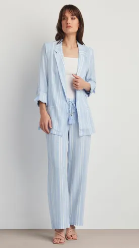 OPEN FRONT LINEN BLEND BLAZER