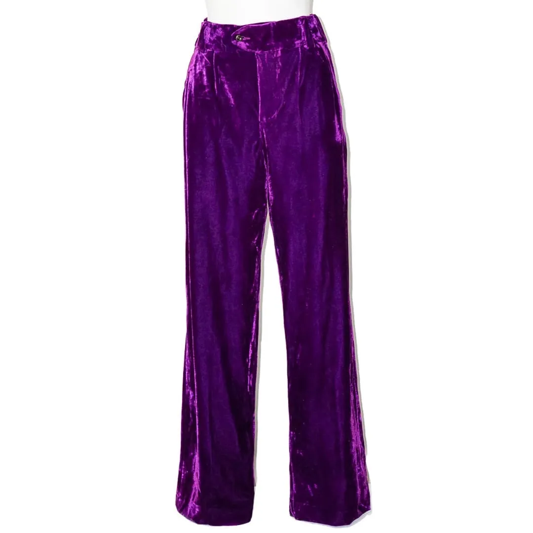 ORANGE CULTURE Purple Velvet Pant Suit