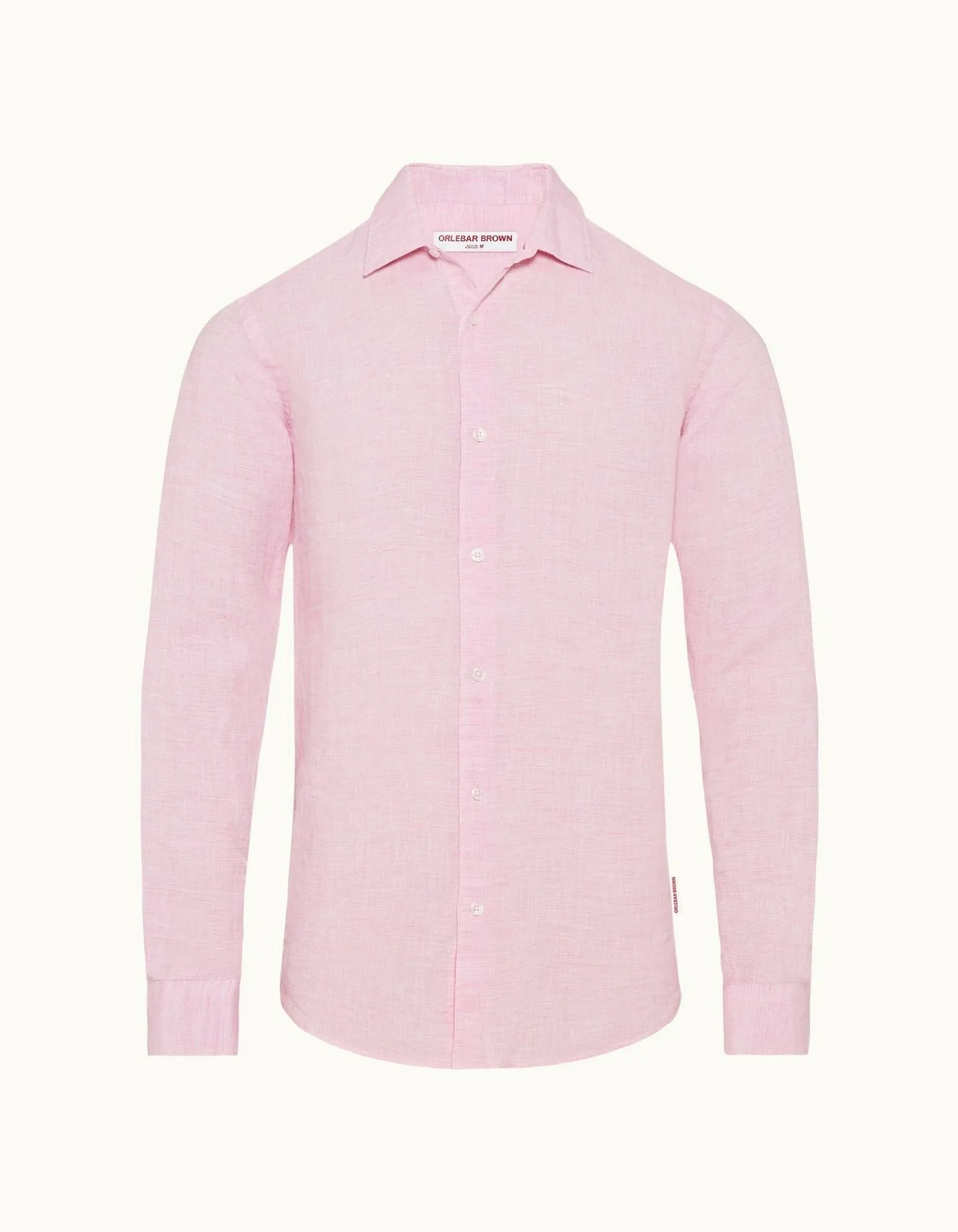 ORLEBAR BROWN Mens Linen Shirt PALE PINK