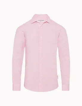 ORLEBAR BROWN Mens Linen Shirt PALE PINK