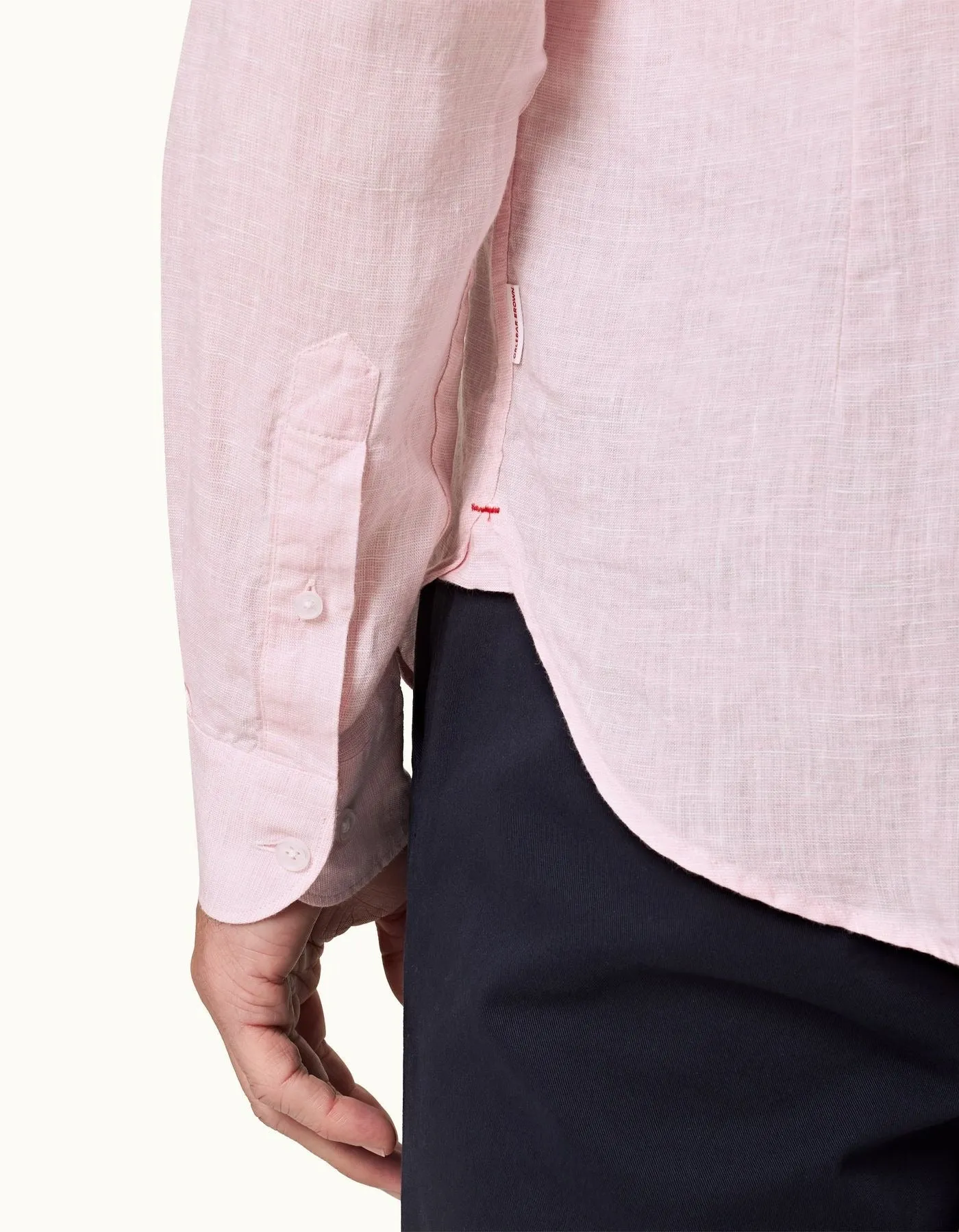 ORLEBAR BROWN Mens Linen Shirt PALE PINK