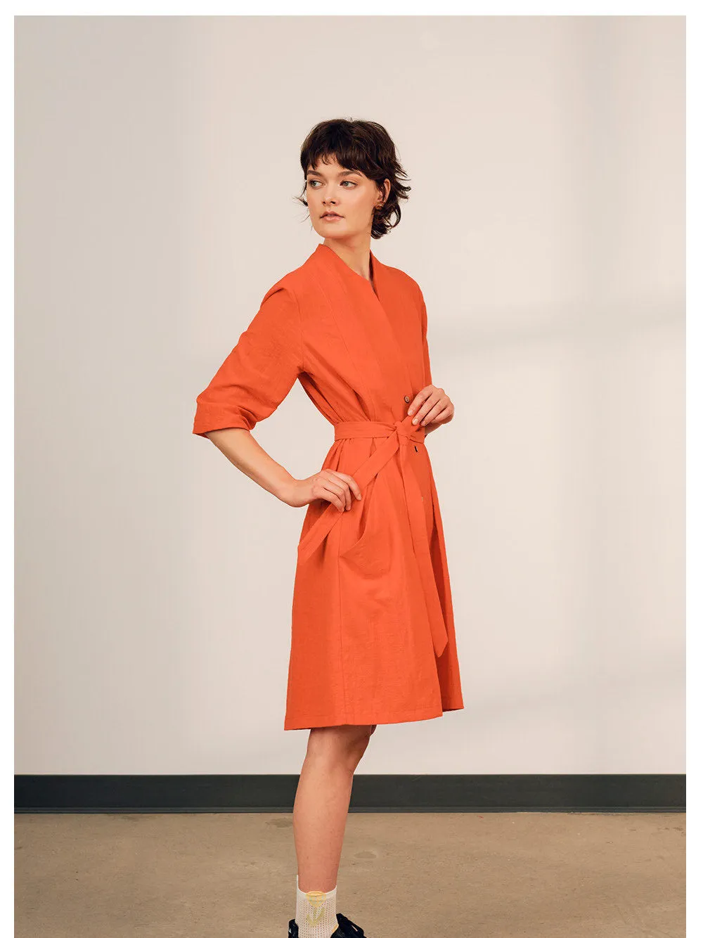 Orlop Dress in Coral Red