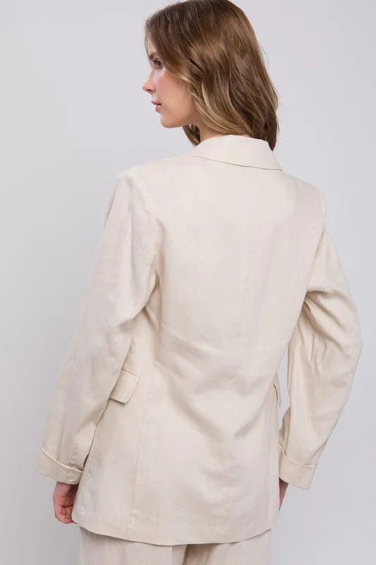 OverSized Blazer de Lino 4 botones