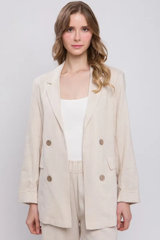 OverSized Blazer de Lino 4 botones