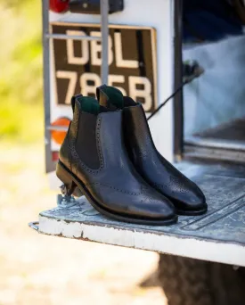 Owl - Men's Leather Chelsea Boots in Black