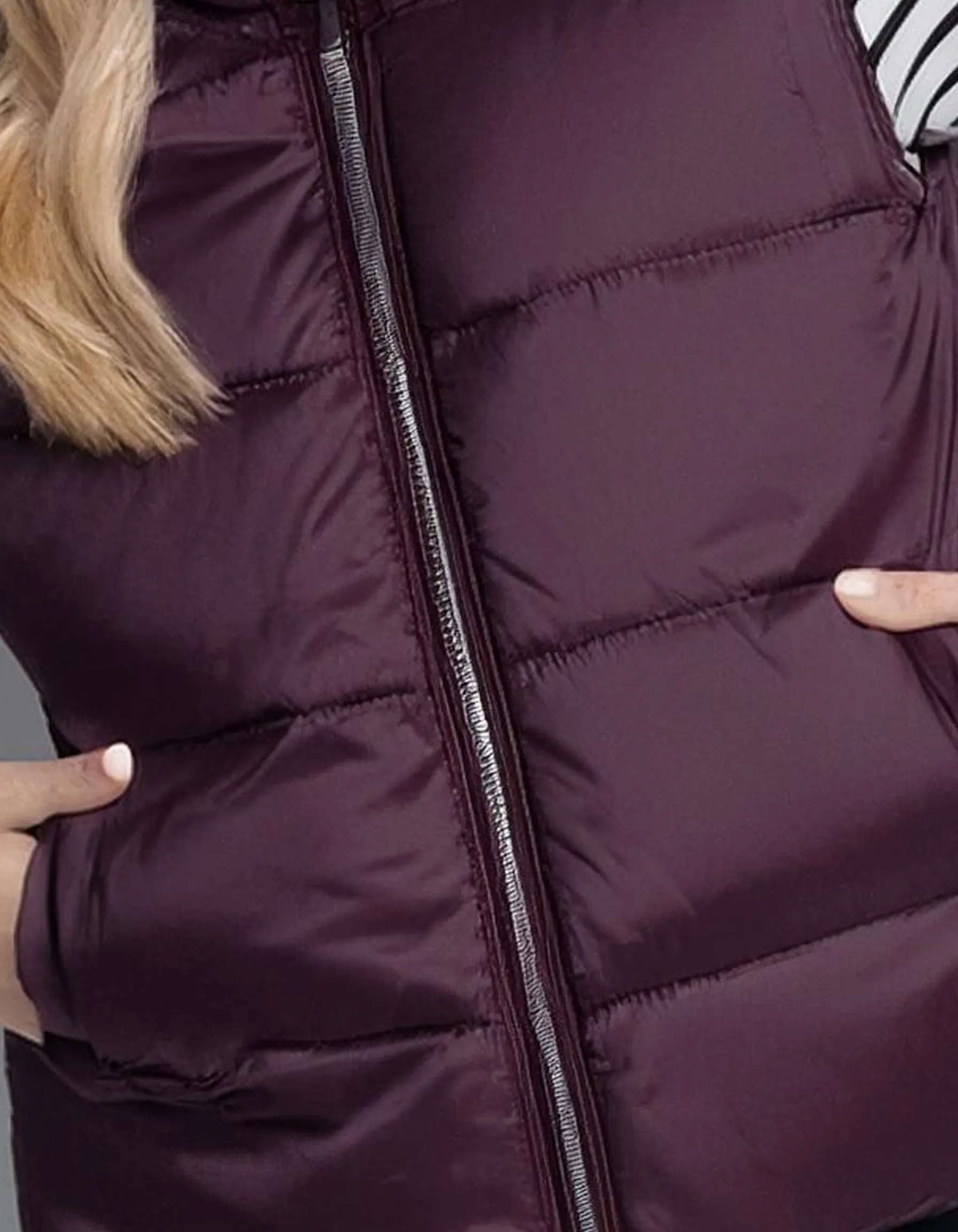 Plum Cropped Hooded Puffer Jacket