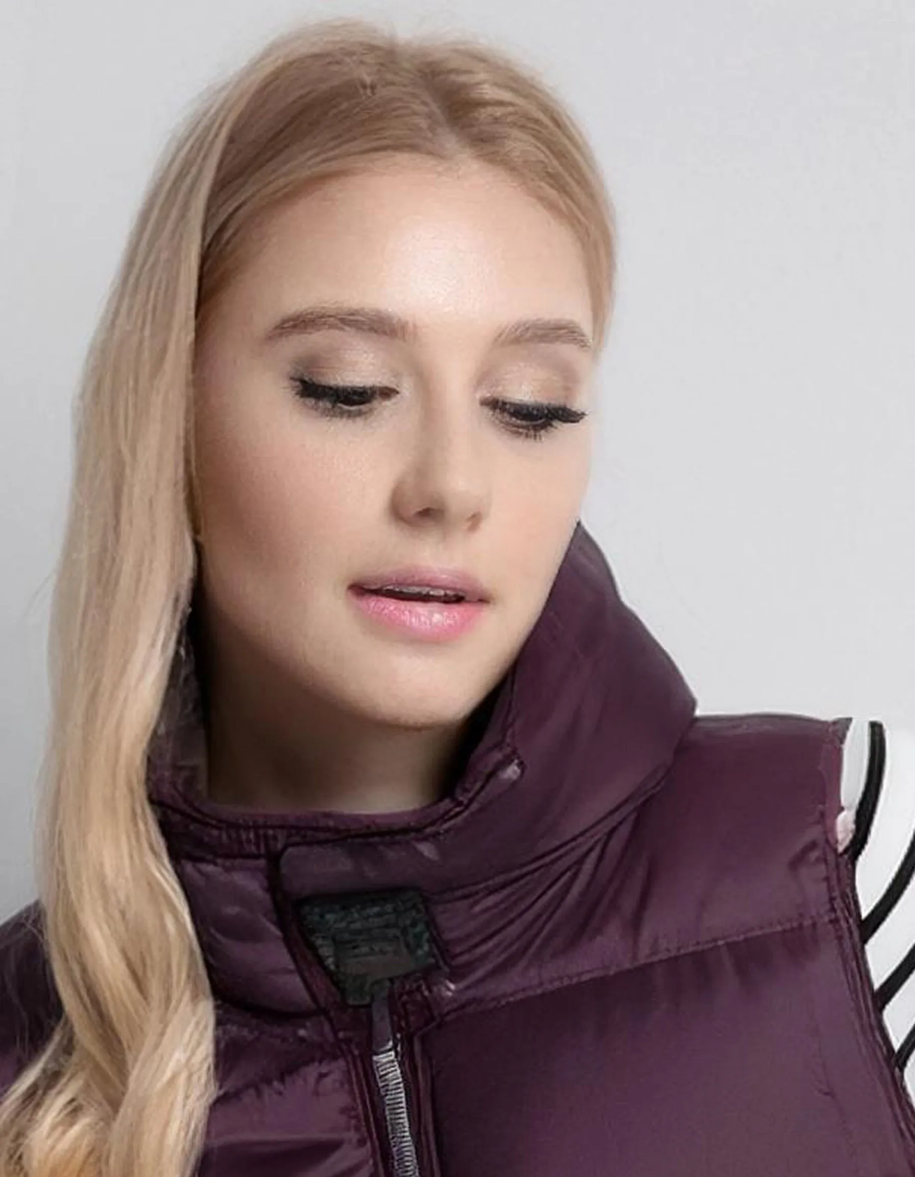 Plum Cropped Hooded Puffer Jacket