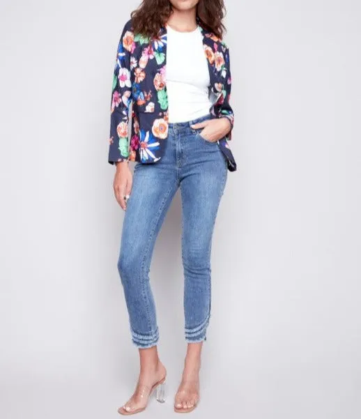 Printed Linen Blazer