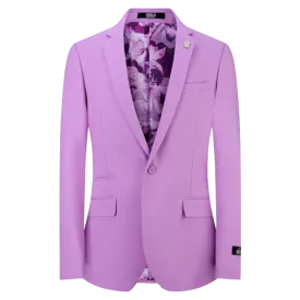 Purple Men's Blazer Jacket Stretch Fabric Notch Lapel Slim-Fit Style-S1601