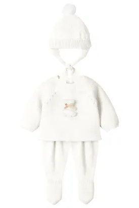 "Briar" Ivory Knit Teddy Top, Leggings & Hat