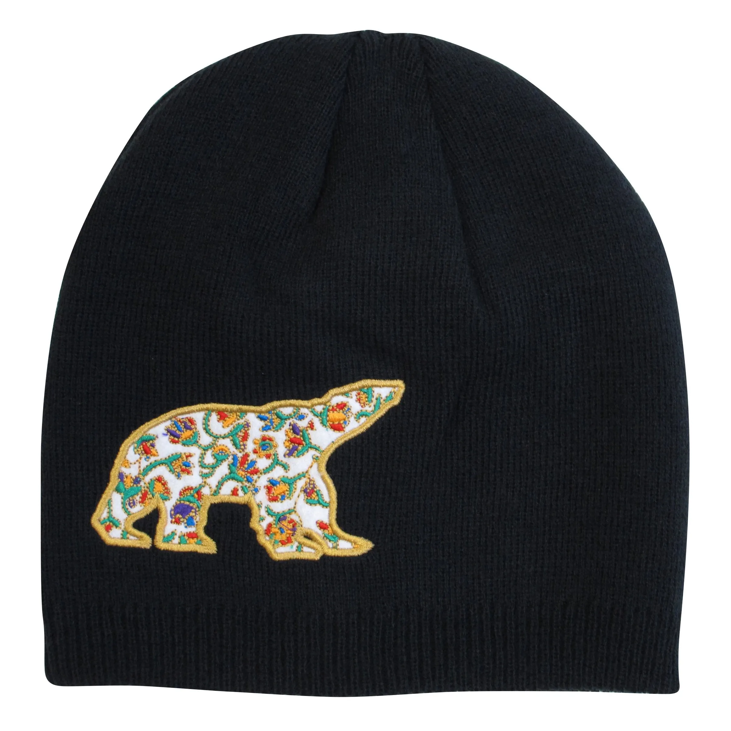 "Spring Bear" Embroidered Toque by Indigenous Artist Dawn Oman