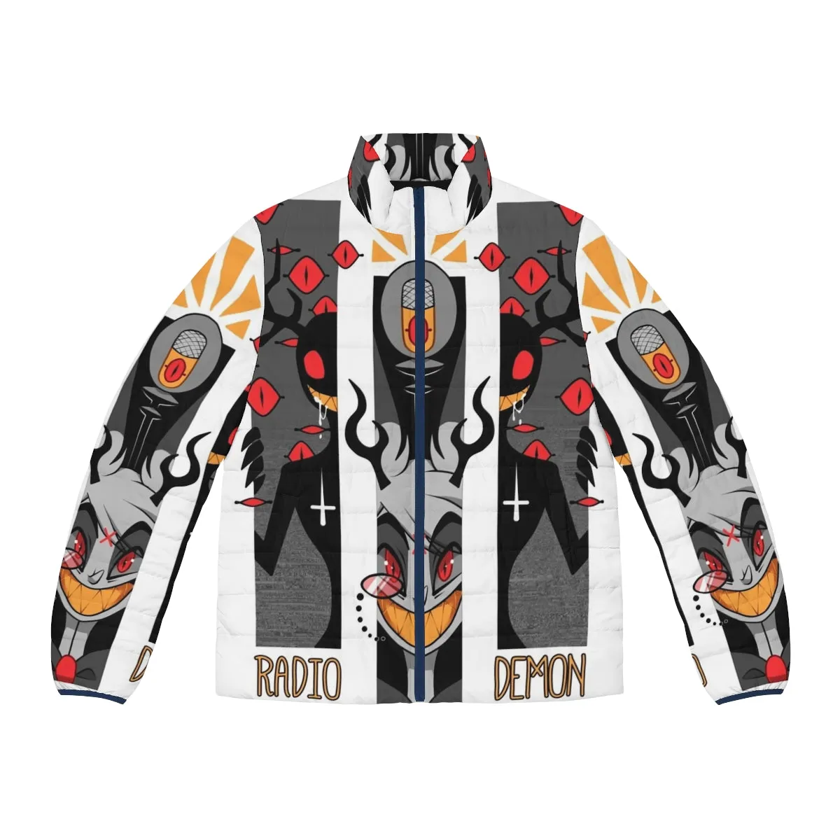 "Unleash Your Demonic Side: Hazbin Hotel Alastor Puffer Jacket"