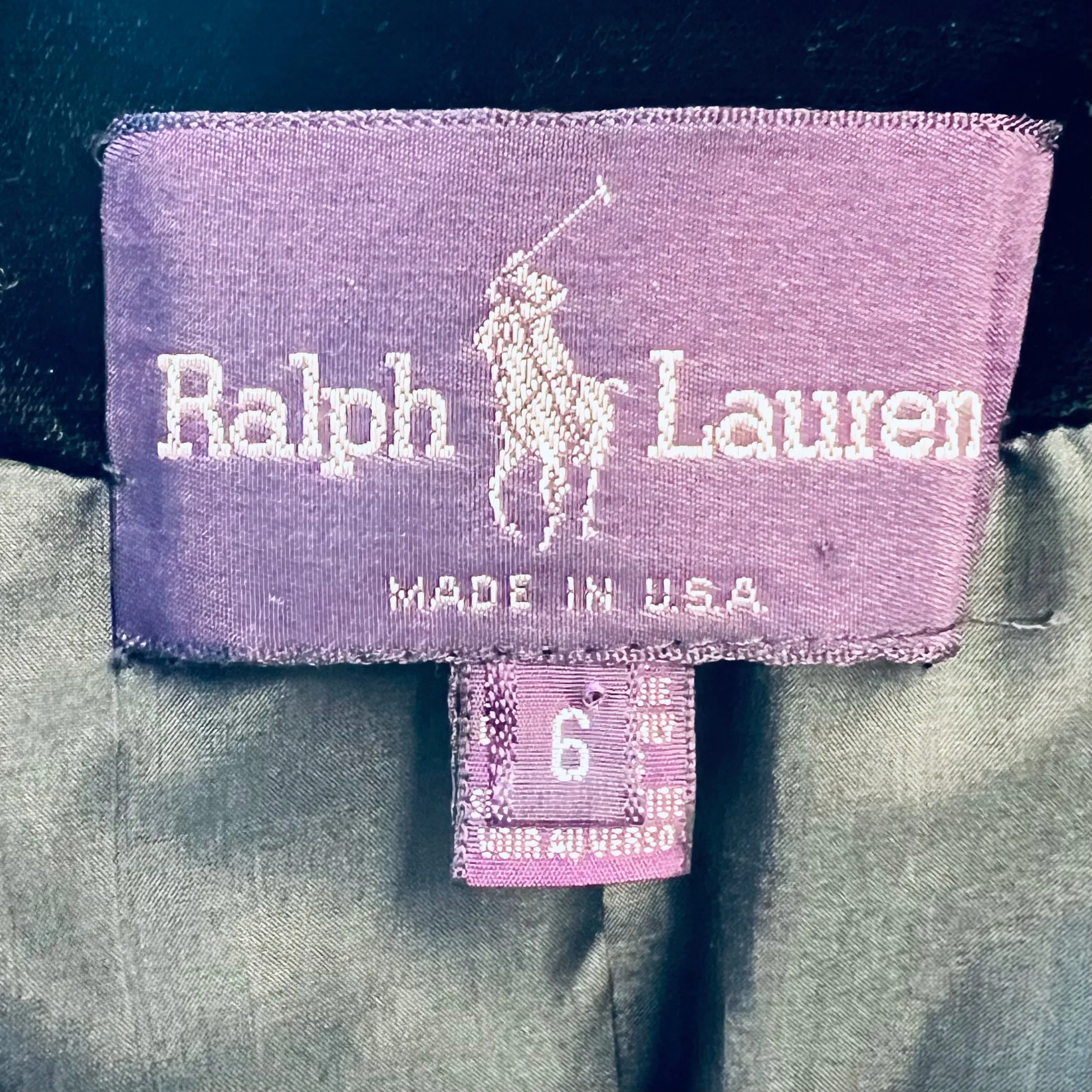 Ralph Lauren - Dark Green Velvet Crested Blazer