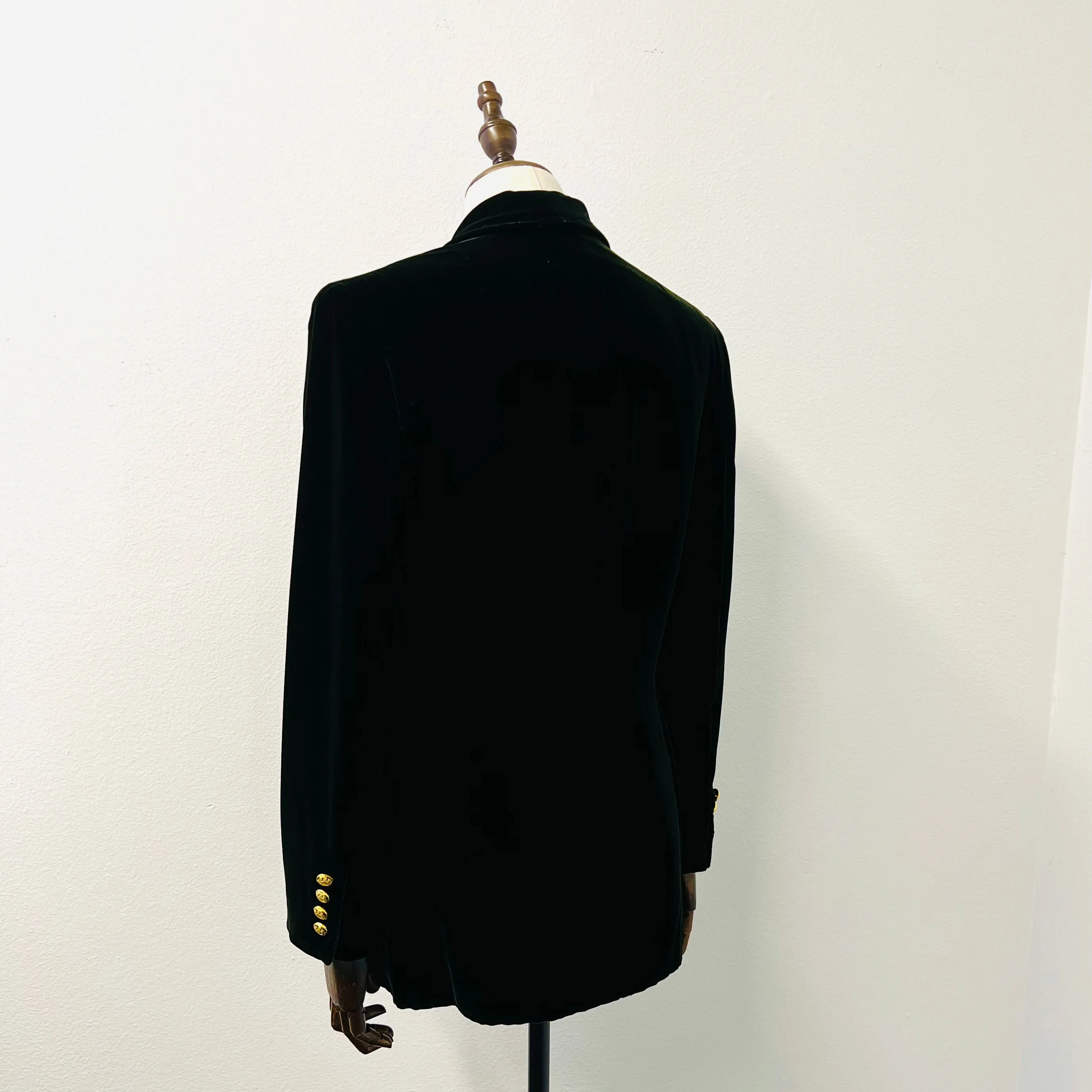 Ralph Lauren - Dark Green Velvet Crested Blazer