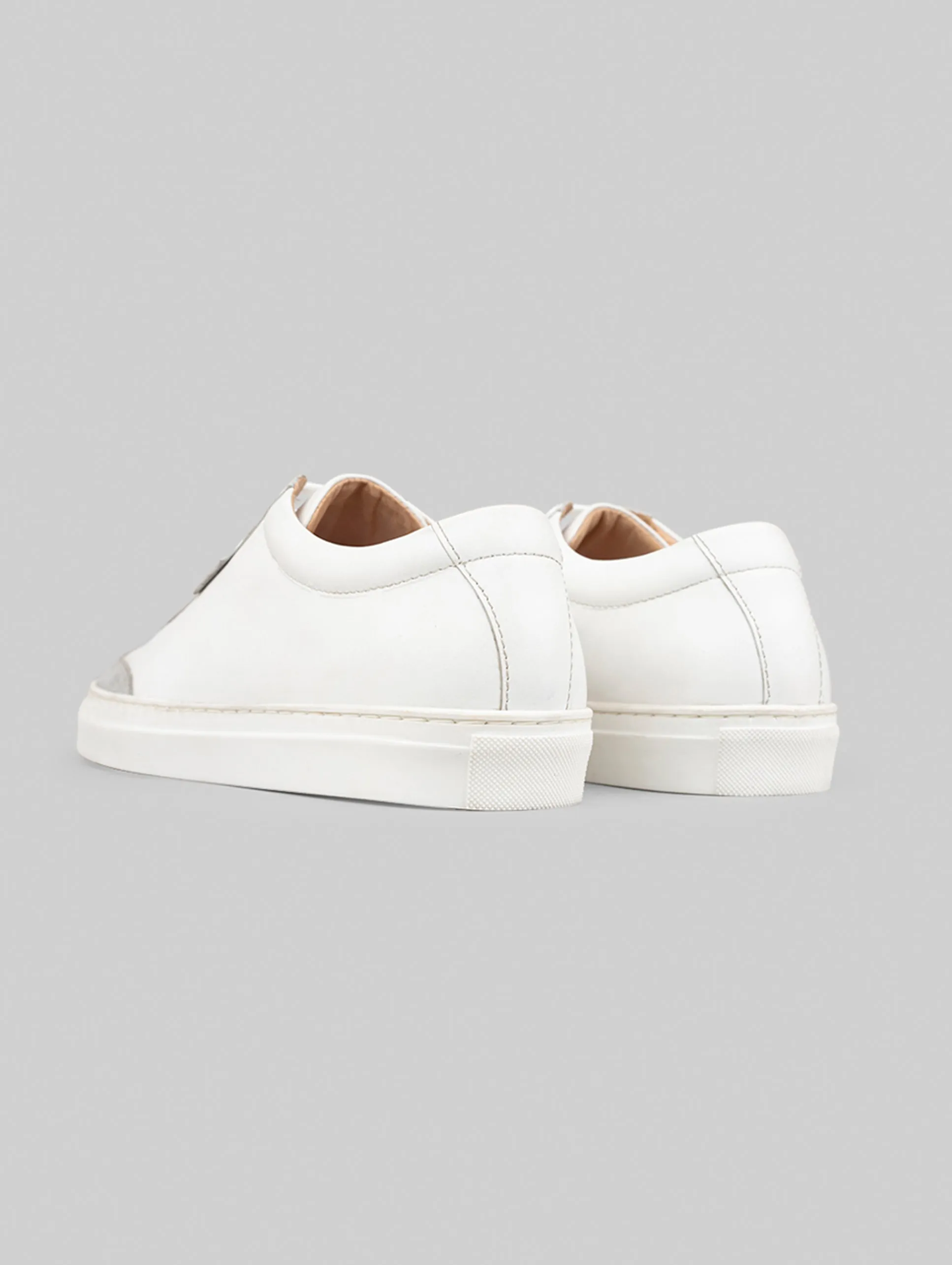 Rawls Men White Suede & Synthetic Leather Sneakers