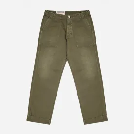 RELAXED FATIGUE PANT MADE IN ITALY - WASHED OLIVE