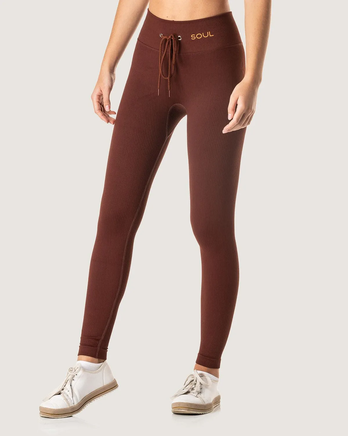 RIBBED STATEMENT LEGGINGS-MAROON