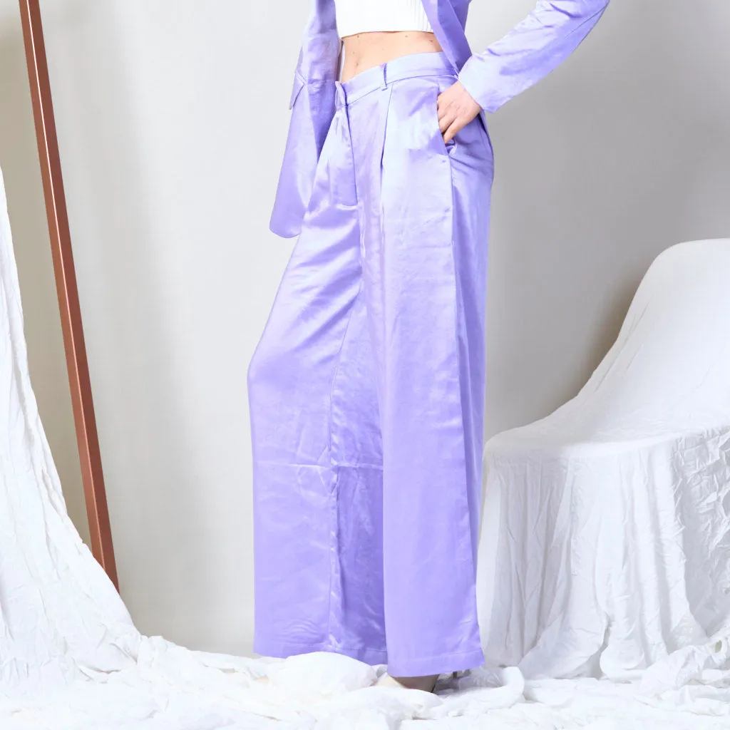 Satin wide leg trousers wholesale