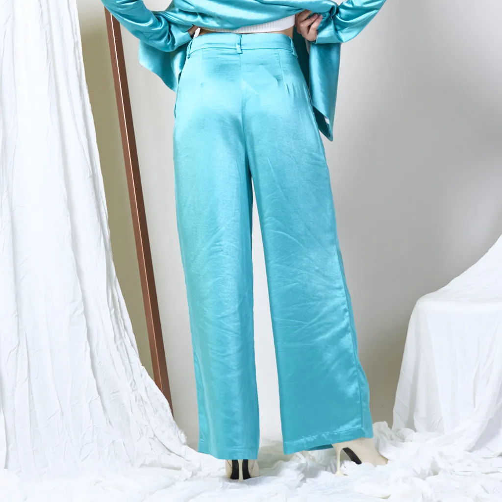 Satin wide leg trousers wholesale